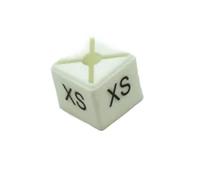 Indicatore delle dimensioni del gancio 200 pezzi in plastica for etichette quadrate stampate for abiti Misuratori bianchi Etichetta di codifica for abbigliamento for l'organizzazione(XS)