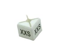 Indicatore delle dimensioni del gancio 200 pezzi in plastica for etichette quadrate stampate for abiti Misuratori bianchi Etichetta di codifica for abbigliamento for l'organizzazione(XXS)