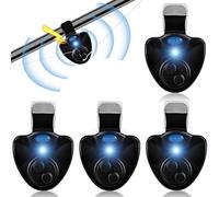 Indicatore di abboccata da pesca, 4 pezzi, indicatore elettronico di abboccato, indicatore di morso per scambisti con indicatore luminoso a LED, vibrazione sensibile sulla canna da pesca, attrezzatura