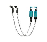 Indicatore di abboccata da pesca, allarme per canna da pesca, stile catena, accessorio per principianti Riverbank Lake, 25 g, blu, acciaio inossidabile ABS, 2 pezzi con