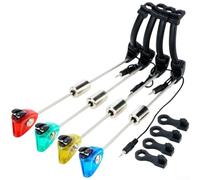 Indicatore di allarme morso da pesca con luce a led per pesca alla carpa per visione notturna dispositivo di segnale oscillante compatibile con sistema di allarme gancio colore rosso lunghezza 23 cm