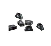 Indicatore di dimensione del gancio 600 pezzi Lettere trapezoidali Segno indumento Cubi dimensioni 'anello elastico Anello nero for l'organizzazione degli scaffali abbigliamento(XS)