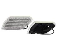 Indicatore Di Direzione 2x Per Jeep Per Wrangler JL 2018-2021 LED Paraurti Anteriore Dinamico Luce Di Direzione Laterale DRL Luce Di Marcia Diurna(Side Marker Silver)