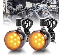 Indicatore di direzione anteriore a LED color ambra for moto Dyna Softail Sportster Cruiser Chopper 12V, luce sinistra/destra ，Luci per motociclette