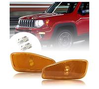 Indicatore di direzione con lente gialla, ambra e indicatore di direzione, con lampadina alogena per 2015-2022 J eep Renegade Canbus Nessun errore OEM Fit (2 pezzi)