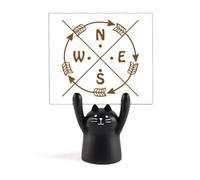 Indicatore di direzione del quadrante Memo Holder Cartoon Black Cat Stand Decorazione