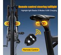Indicatore di direzione per bicicletta Fanale posteriore con telecomando senza fili Lampada di coda di avvertimento a LED Luci posteriori ricaricabili USB Accessori per bici
