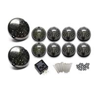 Indicatore Di Direzione Per Land Per Rover Per Defender 1983-2016 Kit Completi Fanale Posteriore A LED Fendinebbia Retromarcia Indicatore Direzione Anteriore Laterale(10Pcs Smoked Lens)