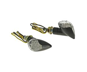 Indicatore di direzione Set M8 LED Nero cono in vetro trasparente