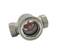 Indicatore di flusso con vetro spia in acciaio inossidabile SS304/316 da 1/4" 3/8" 1/2" 3/4" 1" BSPT NPT femmina con girante(3/4",BSPT_SS316)