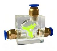 Indicatore di flusso d'acqua di raffreddamento a liquido per PC con alloggiamento in acrilico trasparente e sfera galleggiante per osservazione del flusso in tempo reale (14 mm)