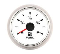 Indicatore di Livello Carburante Aramox, Indicatori di Livello Carburante 2 Pollici 190ohm Display Digitale per Yacht Moto 12V / 24V(Quadrante bianco Cornice argentata)