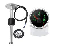 Indicatore di livello carburante impermeabile da 52 mm con allarme flash + sensore galleggiante olio 0-190 OHM LED 7 colori Letture chiare(550mm SensorXGauge)