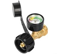 Indicatore di livello del serbatoio di propano con rilevatore di perdite per bombole di gas, indicatore di carburante in ottone per barbecue grill, camper e riscaldatore esterno, connettore di tipo 1