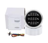 Indicatore di livello dell'acqua digitale da 52 mm/Indicatore di livello dei rifiuti/Tensione 3 IN 1 for sensore dell'acqua del contatore delle acque reflue 12V24V Lettura precisa e precisa(BS Gauge)