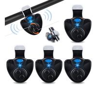 Indicatore di morso elettronico, 4 indicatori di abboccato per pesca, sensibile indicatore di abboccato con indicatore di luce a LED, indicatore di abboccato elettronico, per pesca all'aperto