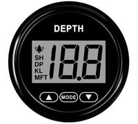 Indicatore di profondità digitale universale da 52 mm con trasduttore e retroilluminazione bianca for yacht, barche pesca battelli a vapore(BN)