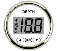 Indicatore di profondità digitale universale da 52 mm con trasduttore e retroilluminazione bianca for yacht, barche pesca battelli a vapore(WS)