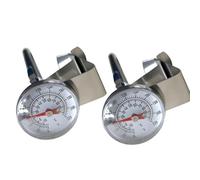 Indicatore di temperatura del latte analogico con clip laterale, 2 pezzi | Analogico Face Side Mount Celsius Scala Secondaria per Riscaldamento Uso Caffè Riscaldamento Cucina Casa