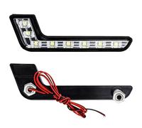 Indicatore Direzione laterale Coppia Di Luci Diurne Universali 8 LED SMD 12 V A Forma L 7 Bianche Brillanti Paraurti Anteriore Fendinebbia Per Auto Indicatori Direzione Dinamici
