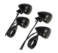 Indicatore Direzione Laterale Motocicletta Per Indicator Di Direzione Alloggiamento 41 Mm Morsetto Anteriore Posteriore Moto 4 Pezzi LED(Nero)