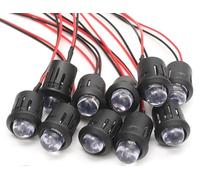 Indicatore LED 12V 10mm luce arancione confezione da 10 pezzi