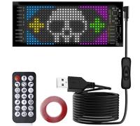 Indicatore LED 17,3 x 7 cm, indicatore LED flessibile programmabile con app smart Bluetooth, funzionamento USB, per auto, negozio, bar