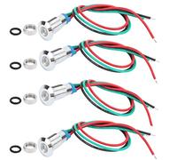 Indicatore LED a LED bicolore in metallo bicolore impermeabile impermeabile 3-6V per interruttori di controllo accessi per la modifica del computer(Red green)