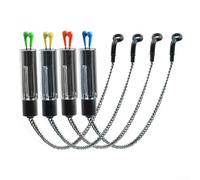 Indicatore LED per pesca alla carpa, con clip in plastica regolabili e tubo rimovibile trasparente, per pesca notturna