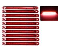 Indicatore luminoso, 10 pezzi Luci laterali per camion a LED 12 Indicatori di direzione laterali SMD Luci di posizione Luci di posizione 24V anteriori posteriori per auto(Rosso)