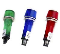INDICATORE LUMINOSO DA PANNELLO 220V spia segnalatore luce ROSSO VERDE BLU 10mm (Verde)