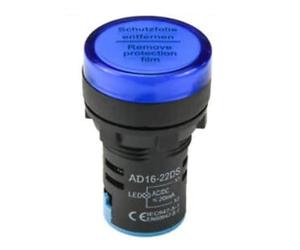 INDICATORE LUMINOSO LED DA PANNELLO 220V spia segnalatore luce ROSSO BLU ARANCIO (blu)