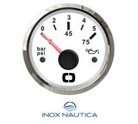 INDICATORE PRESSIONE OLIO 0-5 BAR BIANCO/LUCIDA NAUTICA BARCA