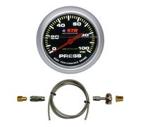 Indicatore Pressione Olio Meccanico Liquido Riempito 66mm STR Braid Potenziato