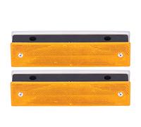 Indicatore riflettente per borchie stradali Indicatore stradale di sicurezza in plastica durevole ad alta visibilità per autostrade Strade 2 pezzi 18x5x4 cm (Giallo Bianco)