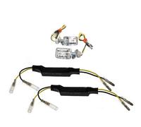 Indicatore Set LED Mini Mattone Cromo Omologati + 2 Resistenze per Aprilia BMW