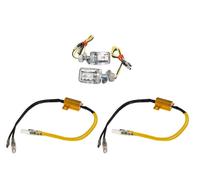 Indicatori LED Set Mini Mattone Cromo Omologati 2 Resistenze per Kawasaki Suzuki