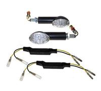 Indicatore Set LED Occhio Gatto Mini Nero 40mm Omologati + 2 Resistori per