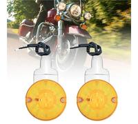 Indicatori di Direzione 2 Indicatori Di Direzione Anteriori E Posteriori Per Moto Per Harley Touring 2001-2018, Indicatori Di Direzione Ambra, Accessori Per Lampade Lampeggianti(Cromo)