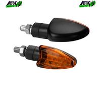 Indicatori di Direzione a Led 12v Nero Lente Arancio Omologato Per Moto Scooter