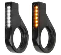 Indicatori di direzione a LED ambra universali sequenziali per forcella anteriore moto 12V