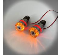 Indicatori Di Direzione A LED Per Manubrio Di Moto, Luci Laterali, Grip Bar End