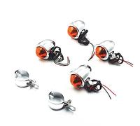 Indicatori di Direzione per Luce di Marcia + Morsetti Forcella per Cruiser Old School Bobber Cafe Racer Vintage retrò