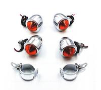 Indicatori di Direzione per Luce Spia + Morsetti Forcella Cruiser Old School Bobber Cafe Racer Vintage Retro Clubman Rat Bike