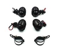 Indicatori di Direzione per Luce Spia + Morsetti Forcella Cruiser Old School Bobber Cafe Racer Vintage Retro Clubman Rat Bike