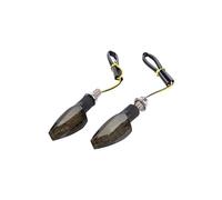 Indicatori di direzione per moto 2 pezzi di svolta universale per moto per segnali lunghi e corti per indicatori direzione lampeggianti accessori colore ambra(Smoke)