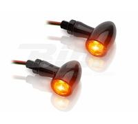 Indicatori di direzione V-PARTS 12V LED in alluminio nero