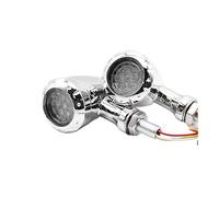 Indicatori di svolta per moto 2 pezzi/set indicatore di direzione universale per moto per luce segnalazione forma modificata per stop in esecuzione(Chrome)