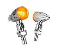 Indicatori Direzione LED Moto Cromati Universali Frecce LED Resistenti Lampa