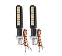 Indicatori Direzione Moto 16/12 LED in alluminio per moto, luce direzione anteriore e posteriore a M8, di stop lampeggiante ambra bianca/rossa, marcia diurna